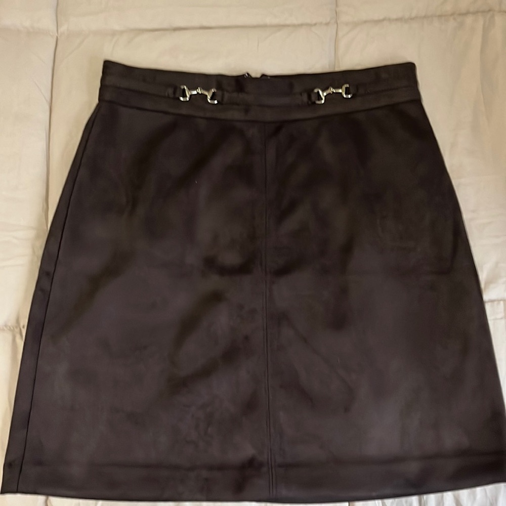 Ann Taylor petite suede brown skirt